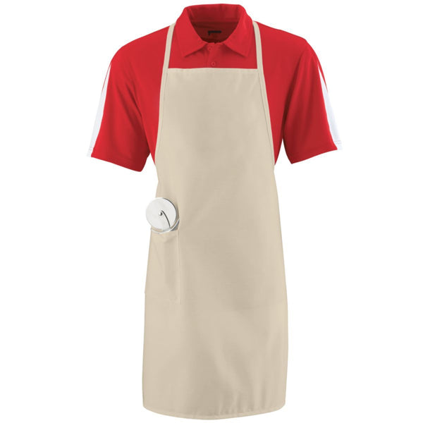 Augusta Sportswear Long Apron With Pockets (2070), Color 'Natural'