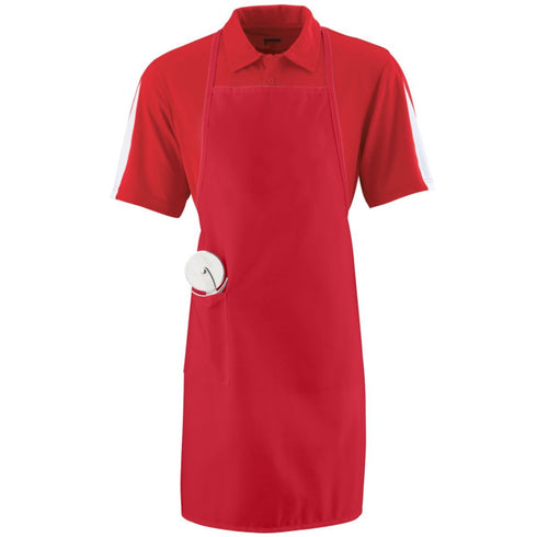 Augusta Sportswear Long Apron With Pockets (2070), Color 'Red'