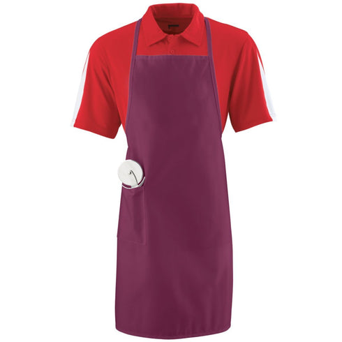 Augusta Sportswear Long Apron With Pockets (2070), Color 'Maroon'