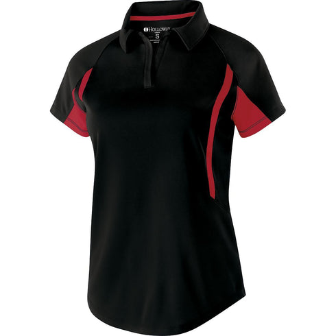 Holloway Ladies Avenger Polo (222730), Color 'Black/Scarlet'