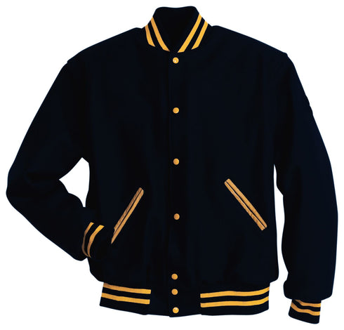 Holloway Letterman Jacket (224182), Color 'Dark Navy/Light Gold'
