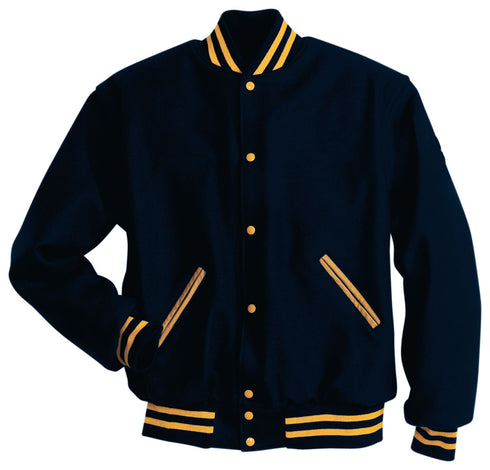 Holloway Letterman Jacket (224182), Color 'True Navy/Light Gold'