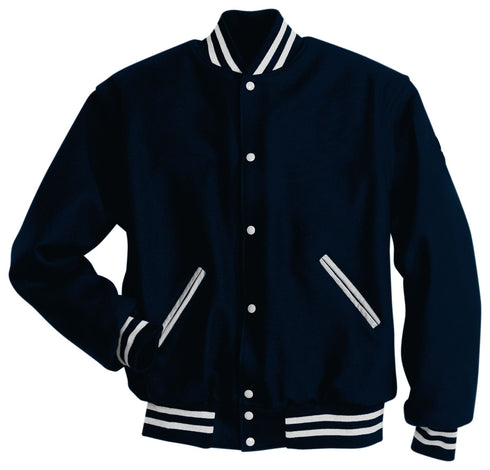 Holloway Letterman Jacket (224182), Color 'True Navy/White'