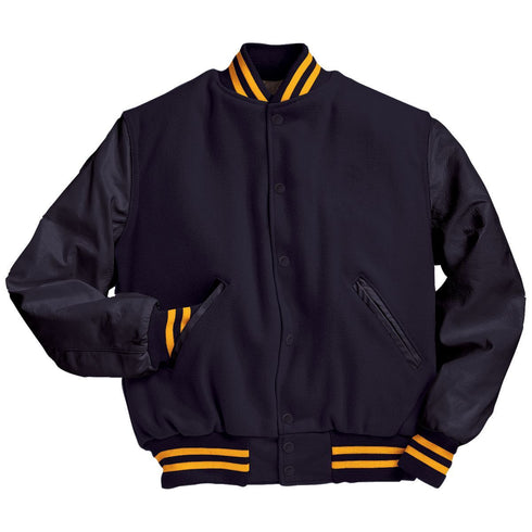 Holloway Varsity Tall Jacket (224683), Color 'Dark Navy/Dark Navy/Light Gold'