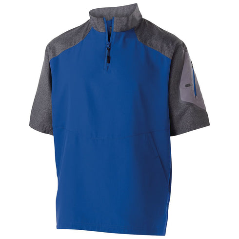 Holloway Raider Short Sleeve Pullover (229545), Color 'Carbon Print/Royal'