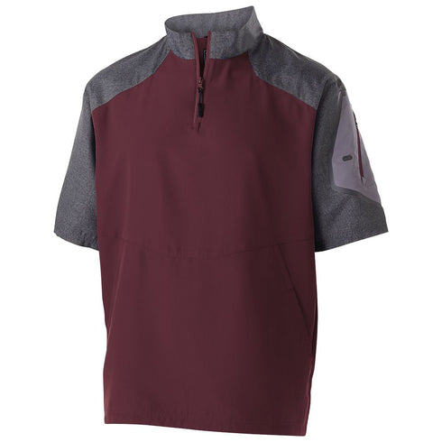 Holloway Raider Short Sleeve Pullover (229545), Color 'Carbon Print/Maroon'