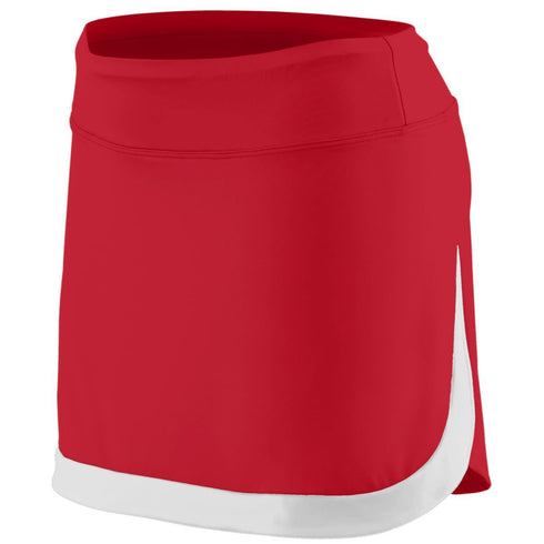 Augusta Sportswear Ladies Action Color Block Skort (2410), Color 'Red/White'