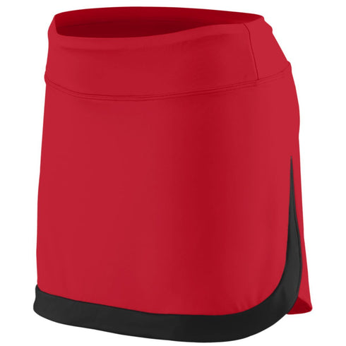 Augusta Sportswear Ladies Action Color Block Skort (2410), Color 'Red/Black'