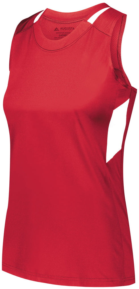 Augusta Sportswear Ladies Crossover Tank (2436), Color 'Red/White'