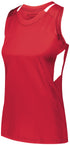 Augusta Sportswear Ladies Crossover Tank (2436), Color 'Red/White'