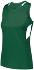 Augusta Sportswear Ladies Crossover Tank (2436), Color 'Dark Green/White'