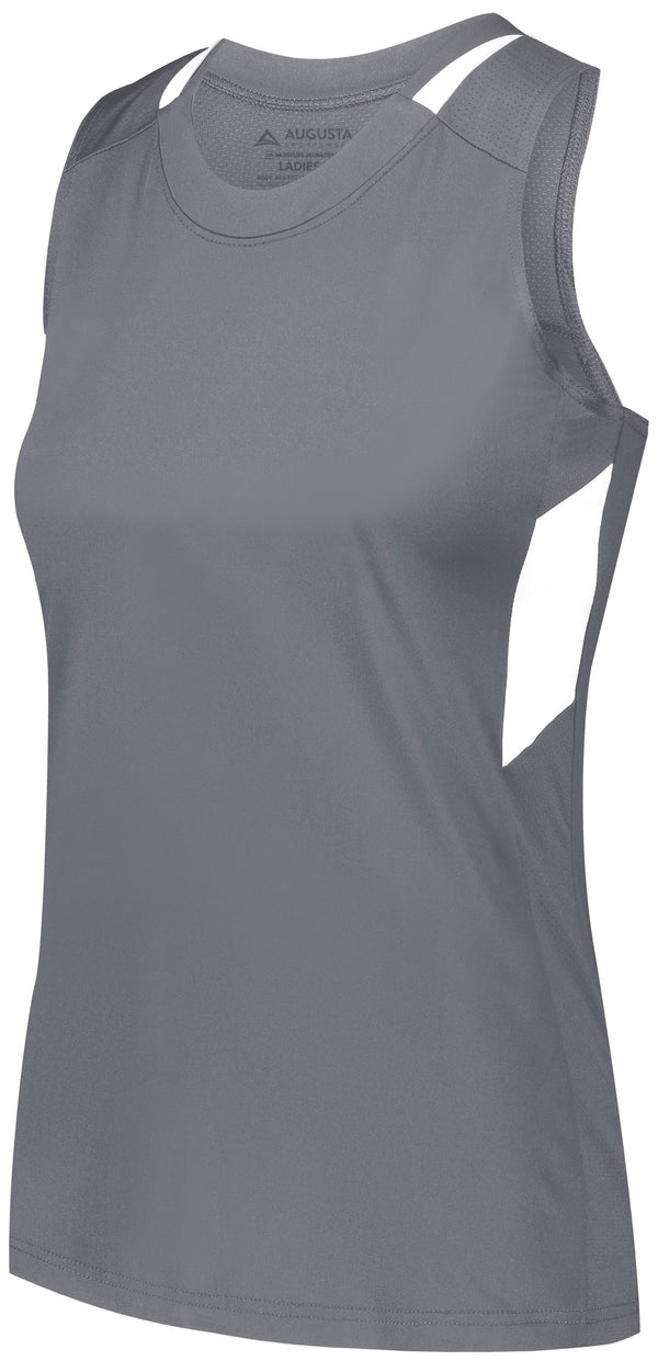Augusta Sportswear Ladies Crossover Tank (2436), Color 'Graphite/White'