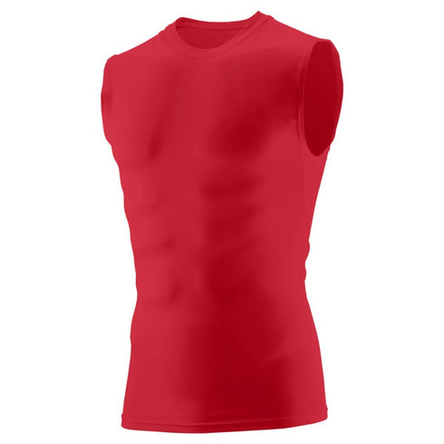 Augusta Sportswear Hyperform Compression Sleeveless Tee (2602), Color 'Red'