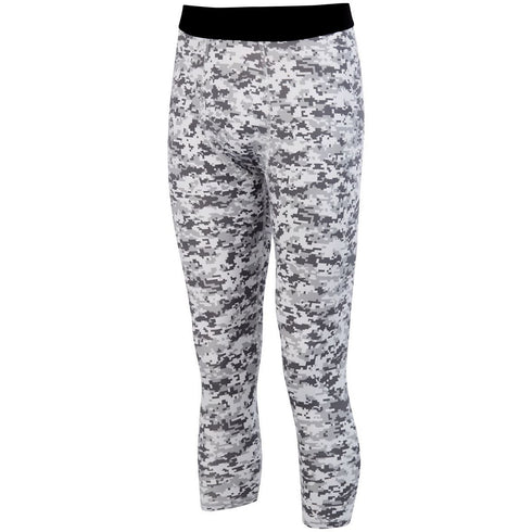 Augusta Sportswear Youth Hyperform Compression Calf-Length Tight (2619), Color 'White Digi'