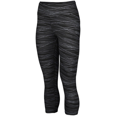 Augusta Sportswear Ladies Hyperform Compression Capri (2628), Color 'Black/Graphite Print'
