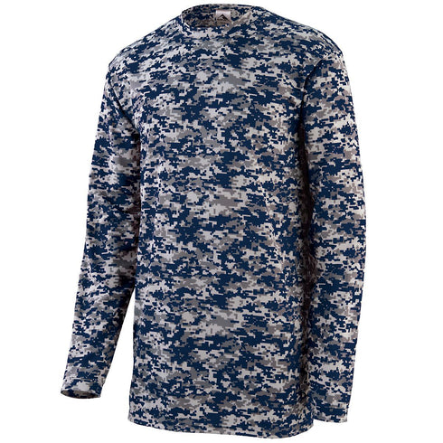 Augusta Sportswear Digi Camo Wicking Long Sleeve T-Shirt (2788), Color 'Navy Digi'