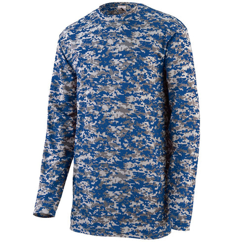 Augusta Sportswear Digi Camo Wicking Long Sleeve T-Shirt (2788), Color 'Royal Digi'