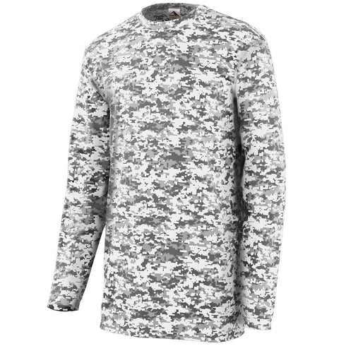 Augusta Sportswear Digi Camo Wicking Long Sleeve T-Shirt (2788), Color 'White Digi'