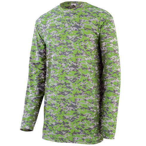 Augusta Sportswear Digi Camo Wicking Long Sleeve T-Shirt (2788), Color 'LimeDigi'