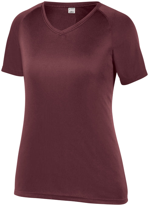 Augusta Sportswear Ladies Attain Raglan Sleeve Wicking Tee (2792-C), Color 'Maroon'