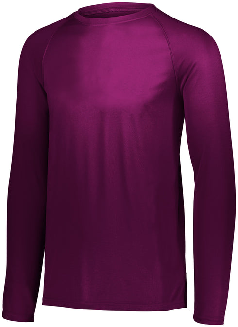 Augusta Sportswear Attain Wicking Long Sleeve Tee (2795), Color 'Maroon (Hlw)'