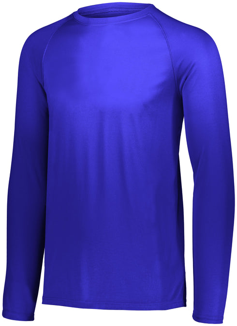 Augusta Sportswear Youth Attain Wicking Long Sleeve Tee (2796), Color 'Purple (Hlw)'