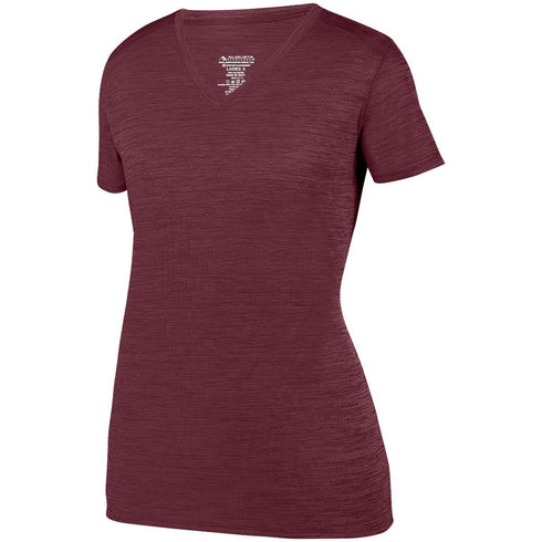Augusta Sportswear Ladies Shadow Tonal Heather Training Tee (2902), Color 'Maroon'