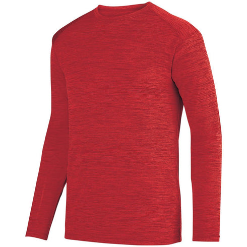 Augusta Sportswear Shadow Tonal Heather Long Sleeve Tee (2903), Color 'Red'