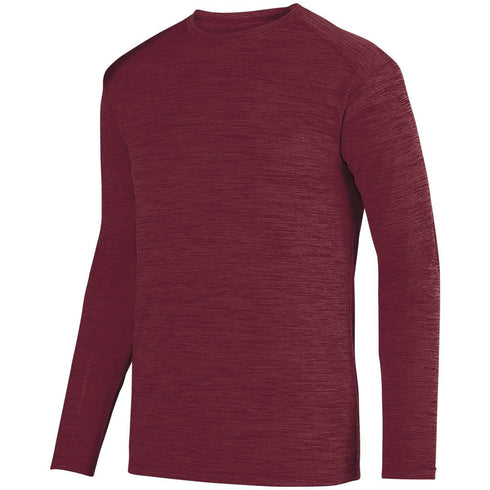 Augusta Sportswear Shadow Tonal Heather Long Sleeve Tee (2903), Color 'Maroon'