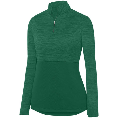 Augusta Sportswear Ladies Shadow Tonal Heather 1/4 Zip Pullover (2909), Color 'Dark Green'