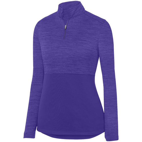 Augusta Sportswear Ladies Shadow Tonal Heather 1/4 Zip Pullover (2909), Color 'Purple'