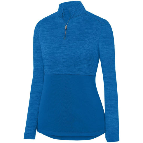 Augusta Sportswear Ladies Shadow Tonal Heather 1/4 Zip Pullover (2909), Color 'Royal'
