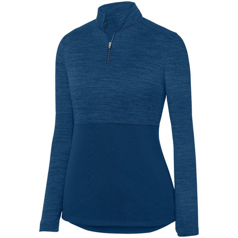 Augusta Sportswear Ladies Shadow Tonal Heather 1/4 Zip Pullover (2909), Color 'Navy'