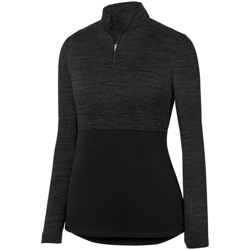 Augusta Sportswear Ladies Shadow Tonal Heather 1/4 Zip Pullover (2909), Color 'Black'