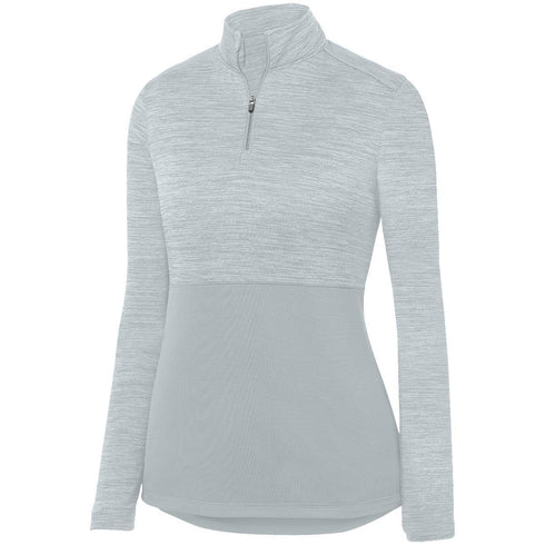 Augusta Sportswear Ladies Shadow Tonal Heather 1/4 Zip Pullover (2909), Color 'Silver'