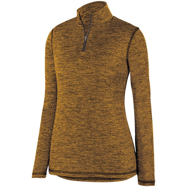 Augusta Sportswear Ladies Intensify Black Heather 1/4 Zip Pullover (2957-C), Color 'Gold'