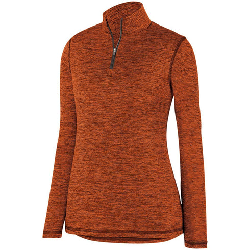 Augusta Sportswear Ladies Intensify Black Heather 1/4 Zip Pullover (2957-C), Color 'Orange'
