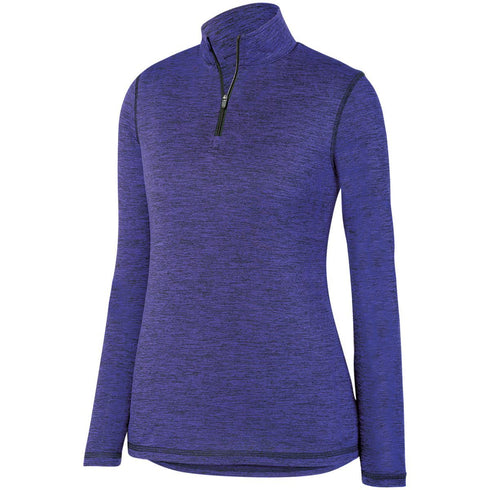Augusta Sportswear Ladies Intensify Black Heather 1/4 Zip Pullover (2957-C), Color 'Purple'