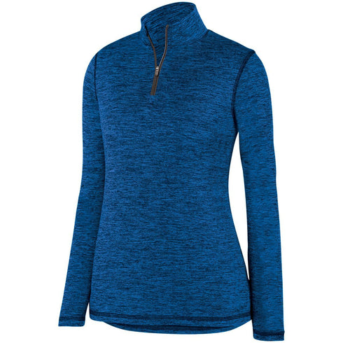 Augusta Sportswear Ladies Intensify Black Heather 1/4 Zip Pullover (2957-C), Color 'Royal'