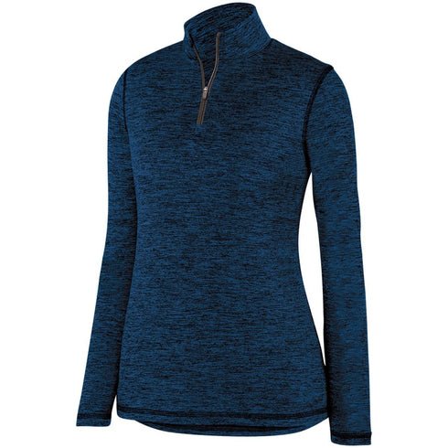 Augusta Sportswear Ladies Intensify Black Heather 1/4 Zip Pullover (2957-C), Color 'Navy'