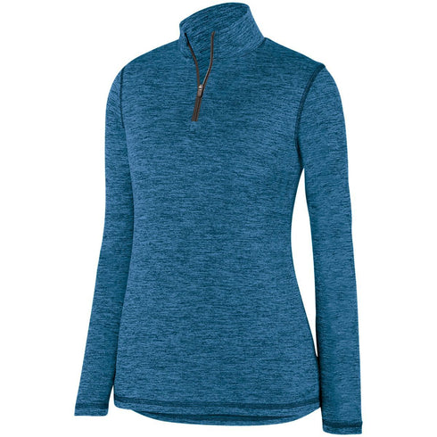 Augusta Sportswear Ladies Intensify Black Heather 1/4 Zip Pullover (2957-C), Color 'Columbia Blue'