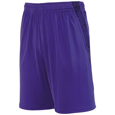 Augusta Sportswear Youth Intensify Black Heather Training Shorts (2961-C), Color 'Purple'