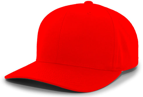 Pacific Headwear Cotton-Poly Hook-And-Loop Adjustable Cap (302C), Color 'Red'