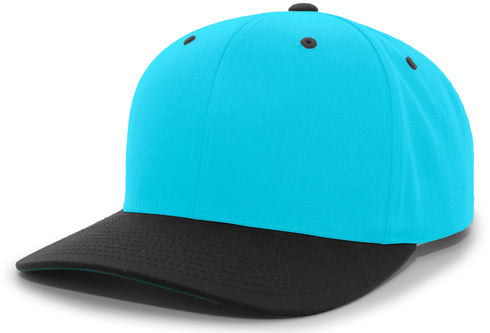 Pacific Headwear Cotton-Poly Hook-And-Loop Adjustable Cap (302C), Color 'BlueTealBlack'