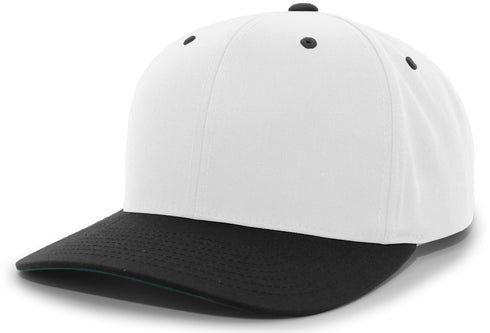 Pacific Headwear Cotton-Poly Hook-And-Loop Adjustable Cap (302C), Color 'WhiteBlack'