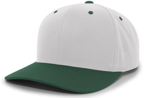 Pacific Headwear Cotton-Poly Hook-And-Loop Adjustable Cap (302C), Color 'SilverDarkGreen'