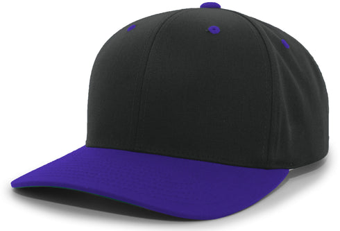Pacific Headwear Cotton-Poly Hook-And-Loop Adjustable Cap (302C), Color 'BlackPurple'