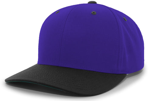 Pacific Headwear Cotton-Poly Hook-And-Loop Adjustable Cap (302C), Color 'PurpleBlack'