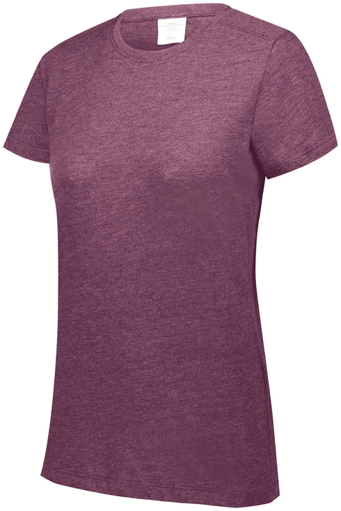 Augusta Sportswear Ladies Tri-Blend T-Shirt (3067), Color 'Maroon Heather'