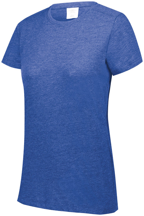Augusta Sportswear Ladies Tri-Blend T-Shirt (3067), Color 'Royal Heather'